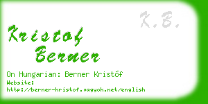 kristof berner business card