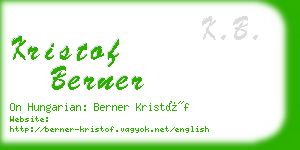 kristof berner business card